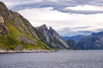 Rugged coastline and mountains of Senja Island, Norway