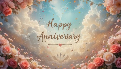 Happy anniversary with cake