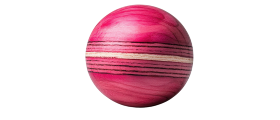 Pink and white striped egg on a textured surface with soft natural lighting and shadow effects isolated on transparent background..