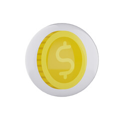 gold coin with dollar sign in ball icon
