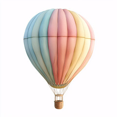 Naklejka premium Colorful hot air balloon against a white background.