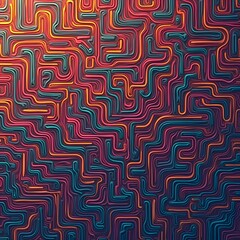 Fototapeta premium Funky Geometric Pattern with Colorful Stripes and Seamless Design