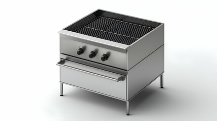 Fototapeta premium Stainless Steel Commercial Grill with Three Knobs