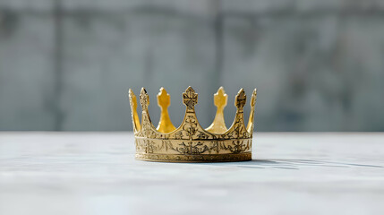 Fototapeta premium Golden Crown on White Surface