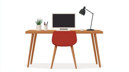 Enhance productivity in artistic teleworking spaces home office flat design illustration