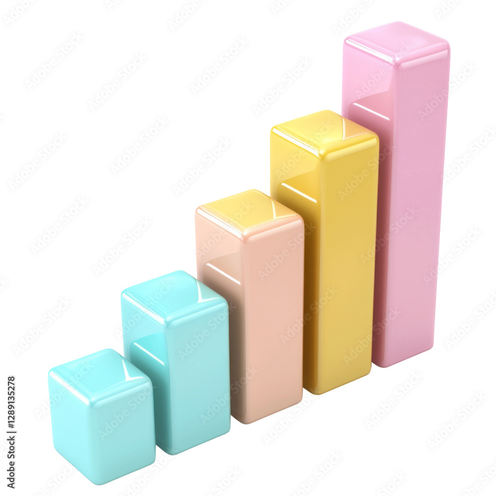 Fototapete colorful bar graph representing growth and progress in modern style. bars are arranged in ascending 