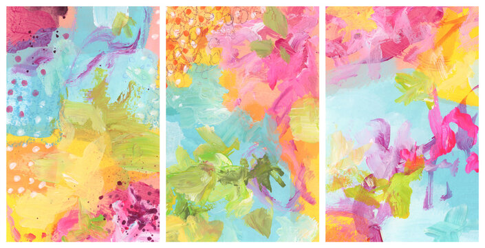 Art Watercolor and Acrylic smear brushstroke painting blots. Interior abstract texture color hand drawn stain background. - Powered by Adobe