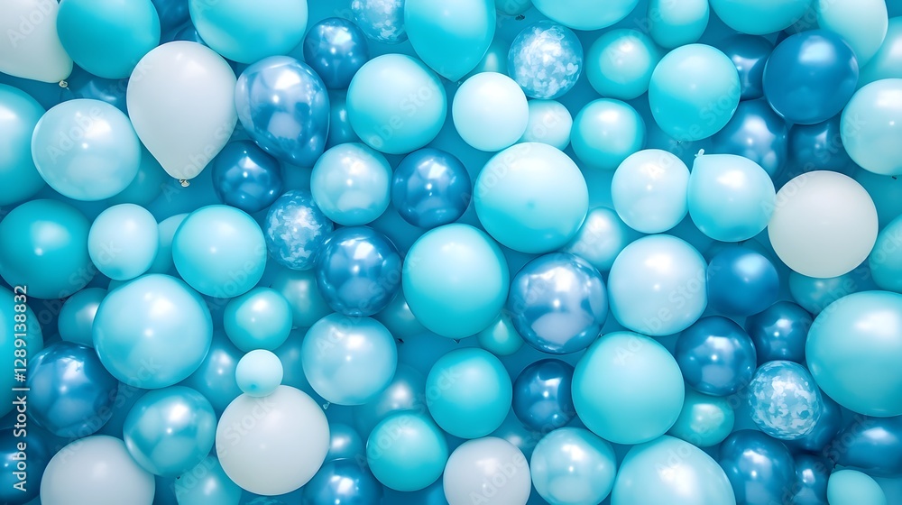 Aufkleber mesmerizing spheres in aquamarine hues vibrant fluid abstract imagery featuring clusters of transpar