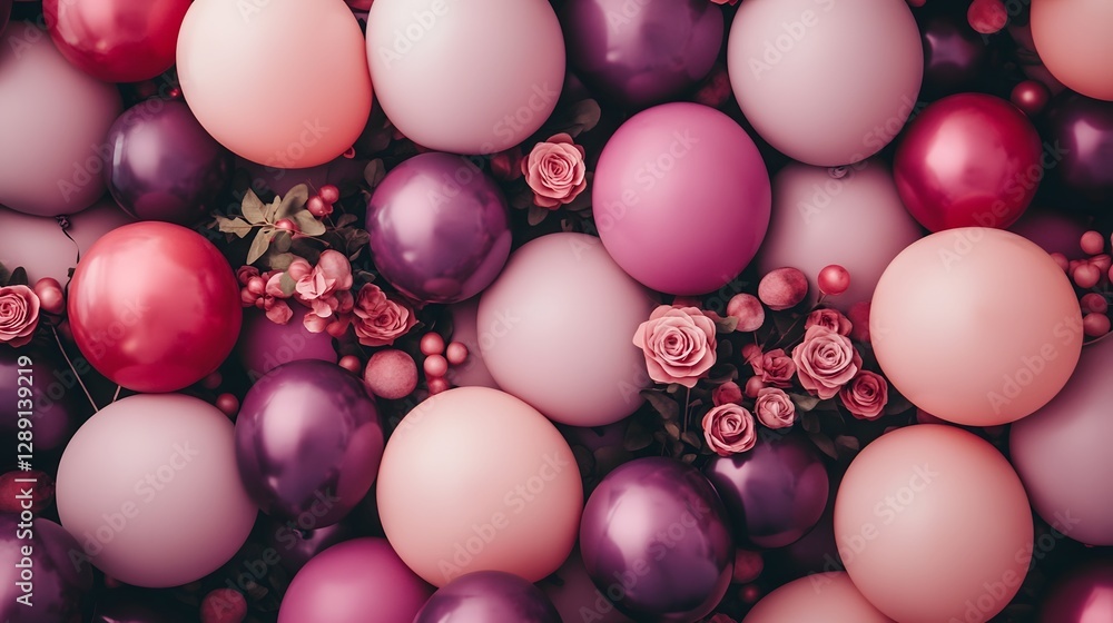 Poster abstract background with a vibrant and colorful arrangement of spherical shapes and patterns elegant