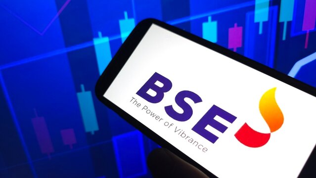 Konskie, Poland - February 22, 2025: BSE Limited company logo displayed on mobile phone
