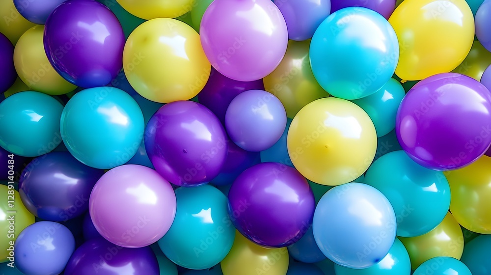 Poster vibrant multicolored balloons floating in the air creating a festive and joyful background colorful 
