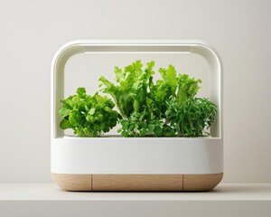 Portable hydroponic growing station with automated nutrient balancing, futuristic home gardening