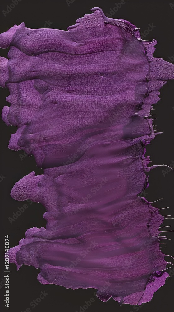 Poster vibrant purple paint flows and swirls artistically against a black backdrop, creating an abstract ma