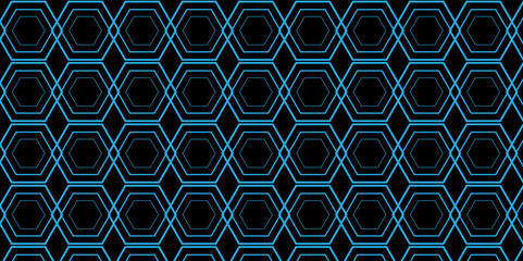 Blue hexagonal background, 3d render Dark metal hexagon with blue beam background. Abstract dark blue background technology futuristic digital concept with honeycomb shape, for banner, backdrop, cover