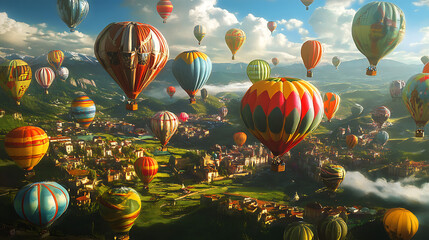 Obraz premium hot air balloon party