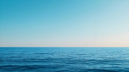 Obraz premium Serene Ocean Horizon Under a Blue Sky