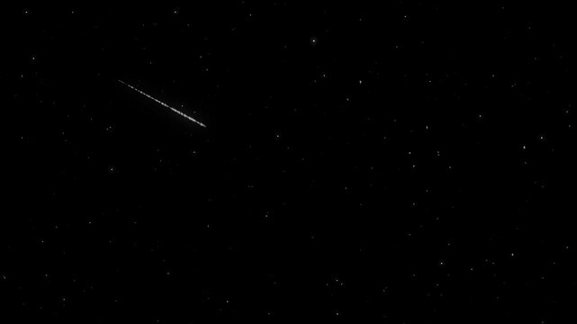 Twinkling and shooting Stars effect on Black screen background
