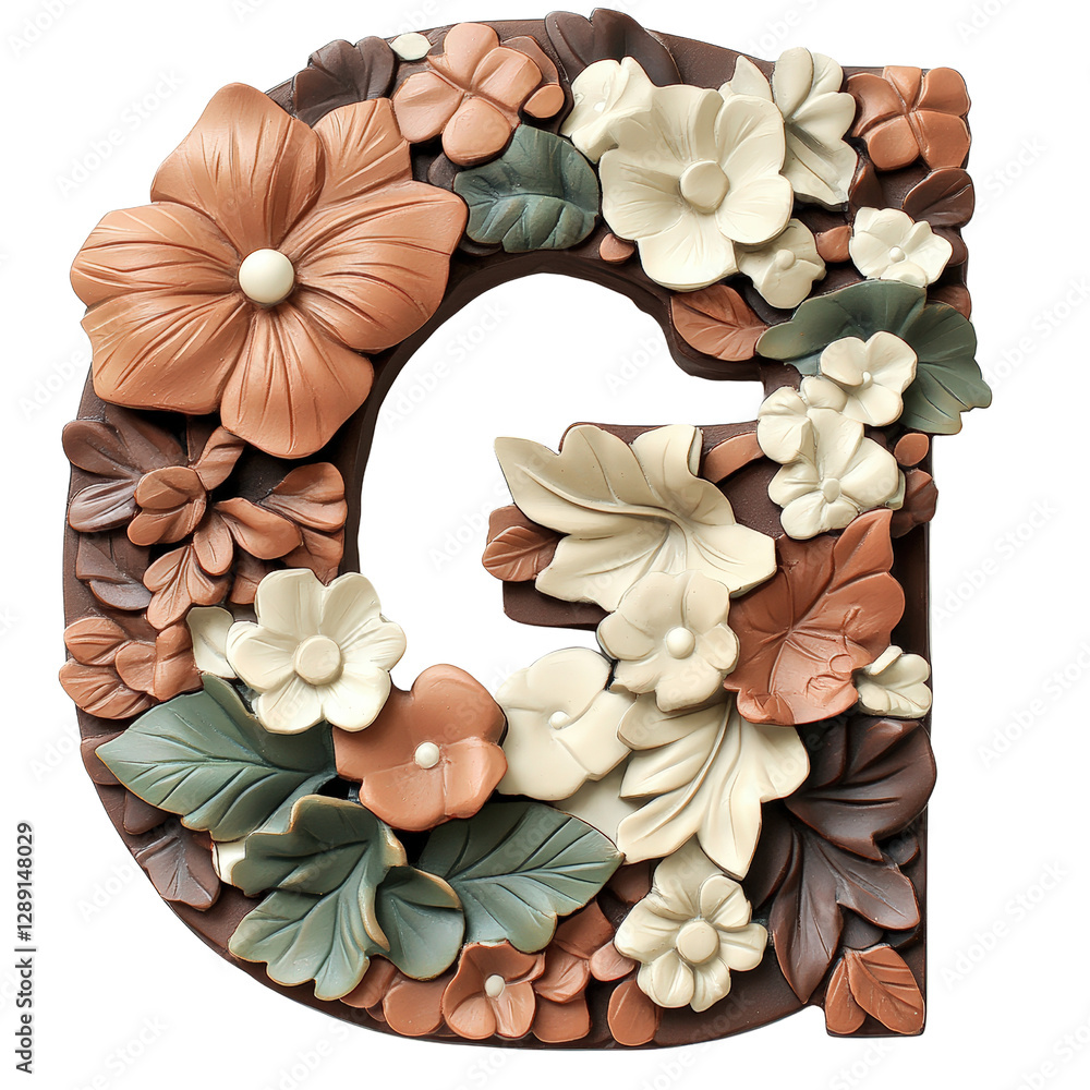Aufkleber number made of assorted chocolates and flowers arranged creatively on a white background isolated on