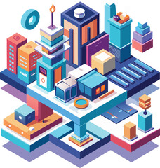 Isometric Vector Illustration – 3D Modern Design for Infographics & Web UI