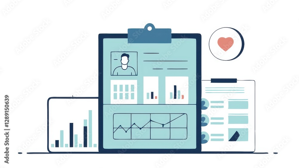 Poster medical record as a training dataset in machine learning representing ai-driven healthcare applicati