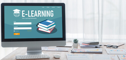 E-learning website with brisk sofware for student to study online on the internet network