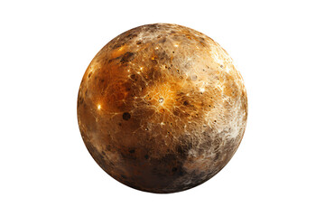 Mercury planet isolated on transparent background
