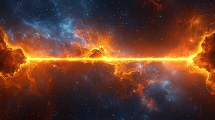 Obraz premium Fiery Cosmic Rift Nebula of Burning Energy and Celestial Fire