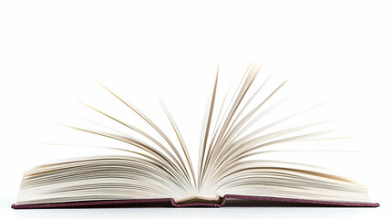Fototapeta premium Open Book with Splayed Pages on White Background
