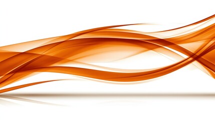 Dynamic Abstract Orange Wave Design Flowing Smoothly Across A White Background