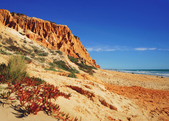 Beautiful Landscape of Falesia Beach in Algarve. Portugal