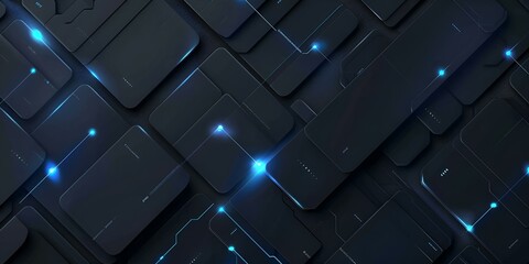 Futuristic Abstract Design with Glowing Blue Circuit Lines