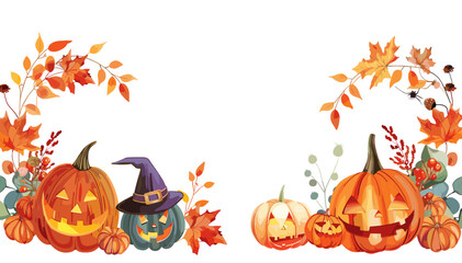 Halloween vector round element, autumnal isolated on white or transparent PNG, spooky clipart, haunted icon, seasonal badge, mysterious theme, ghostly design, jack-o'-lantern