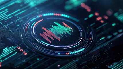 Obraz premium Futuristic Digital Dashboard with Data Charts and Visual Graphics