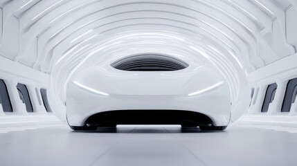 Futuristic AI Driven Research Facility Concept Car in Chaos
