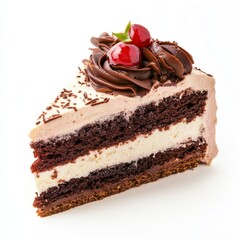 cartoon piece of cake isolated on white background