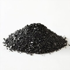 pile of coal on white background