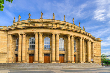 Staatstheater Stuttgart State Theatre, Staatsoper Stuttgart State Opera House building with columns in old town Stuttgart city historic center, Baden-Württemberg state, Germany