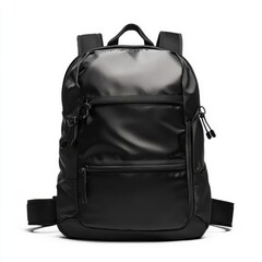 Naklejka premium Black backpack isolated on white background