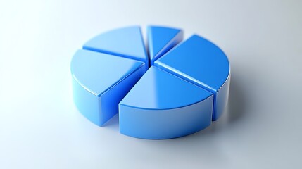 3D Blue Bar Graphs and Charts for Data Analysis, A collection of blue 3D bar graphs and pie charts on a light background