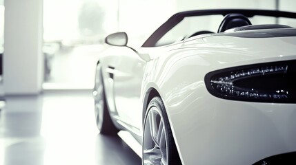 A car showroom featuring luxury hybrid convertibles. Featuring elegance and sustainability