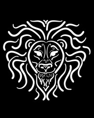 Obraz premium white lion on black background, separate lines