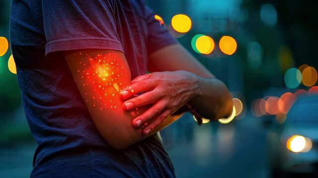 elbow pain concept close up