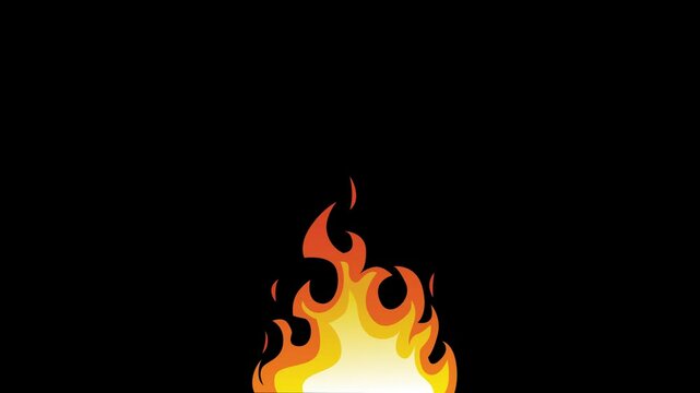 cartoon fire animation  on a black background