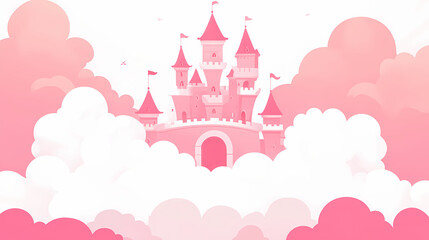 Whimsical cloud castle vector flat minimalistic isolated illustration. whimsical cloud castle. illustration. Whimsical Cloud Castle. Illustration