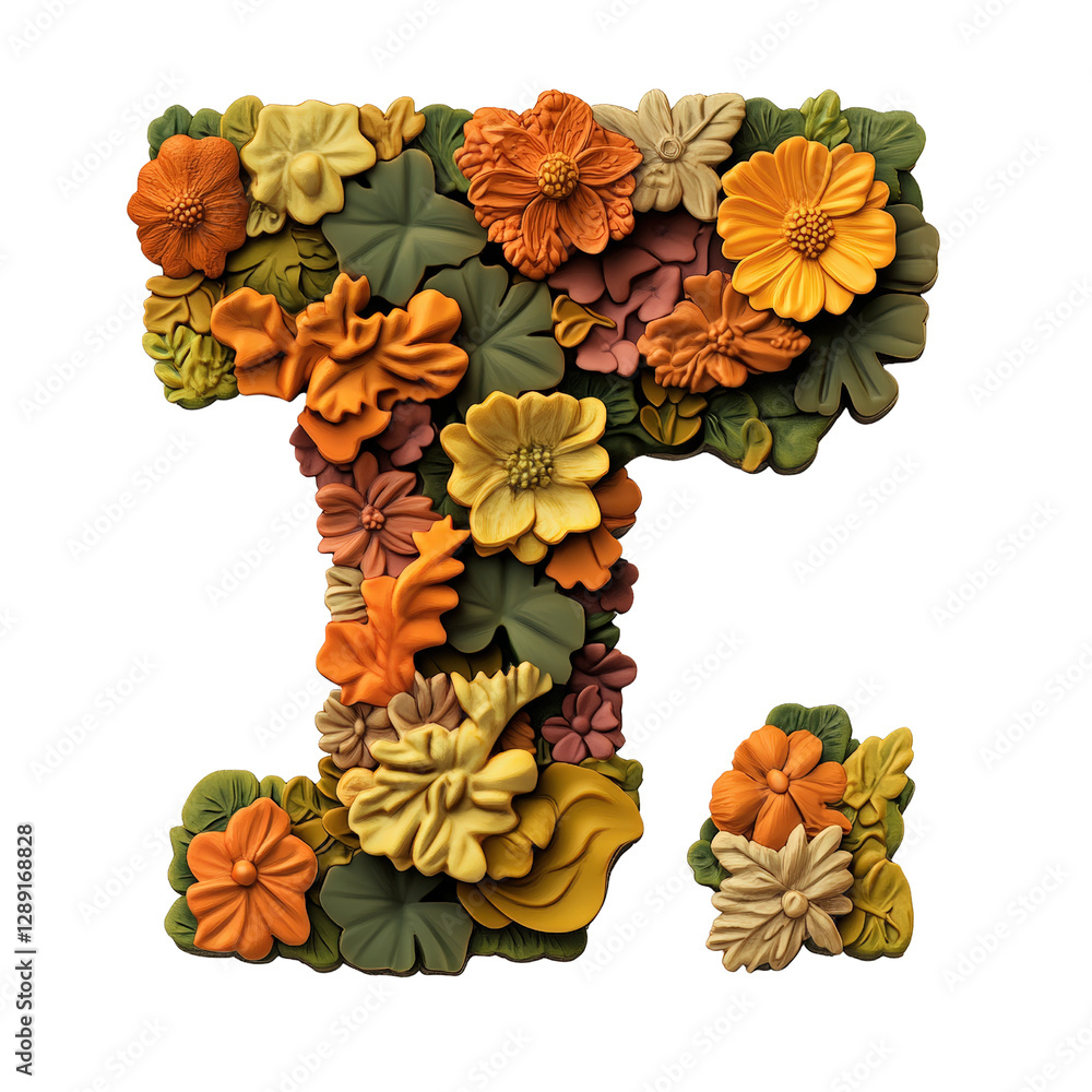 Poster collection of colorful flowers on a black background with various shapes and sizes isolated on trans