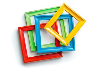 A colorful picture frames, isolated against a white background