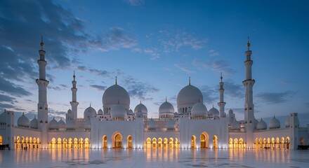 Naklejka premium Majestic Mosque at Dusk