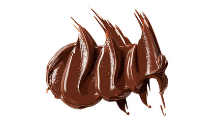 Chocolate cream vector, top view, isolated on white background, cocoa spread, sweet dessert, creamy topping, chocolate swirl, confectionery, delicious cocoa,