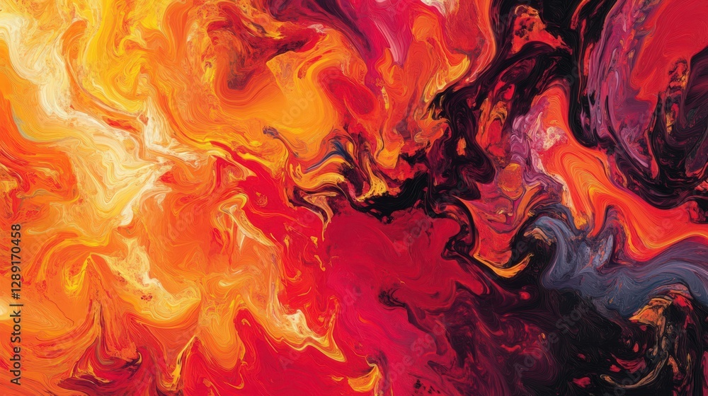 Poster abstract fiery eruption of colors and dynamic swirling patterns
