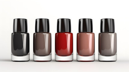 Obraz premium Nail polish bottles mock up, isolated on white background
